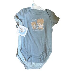 Baby Boy 6-9 Months Blue Bear Bodysuit Cotton Blend 3 Piece Set